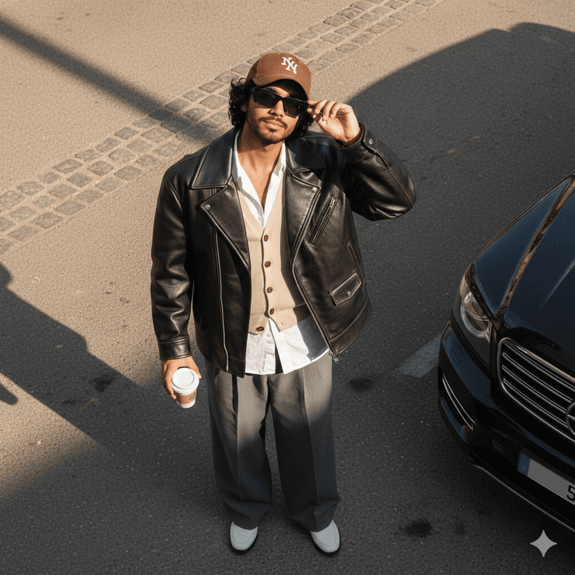 Man with boxy SUV